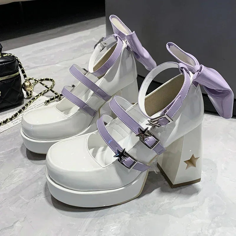 Spring Punk  Chunky Platform High Heels Pumps