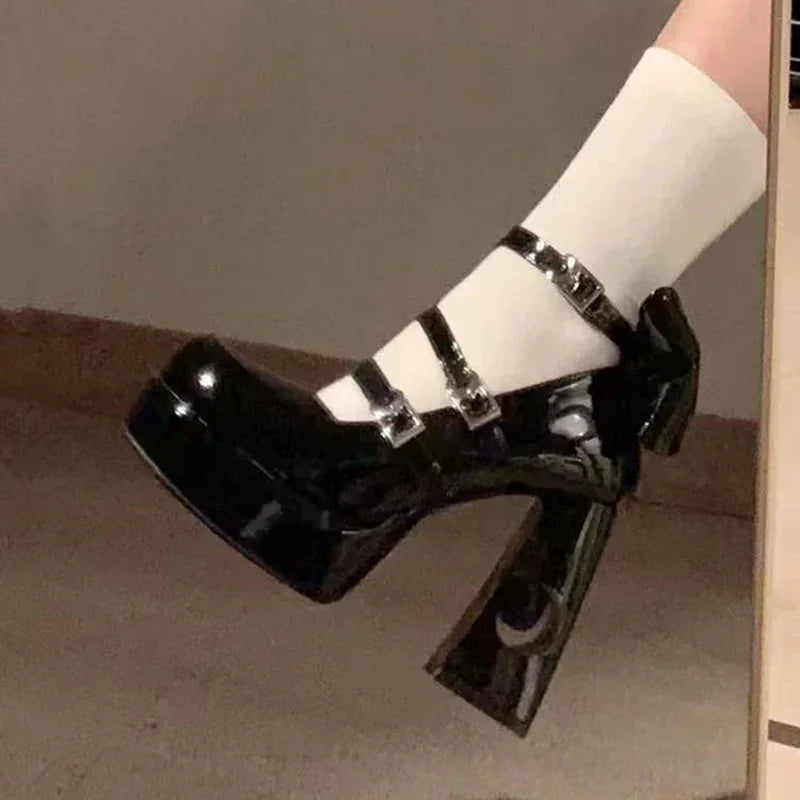Spring Punk  Chunky Platform High Heels Pumps