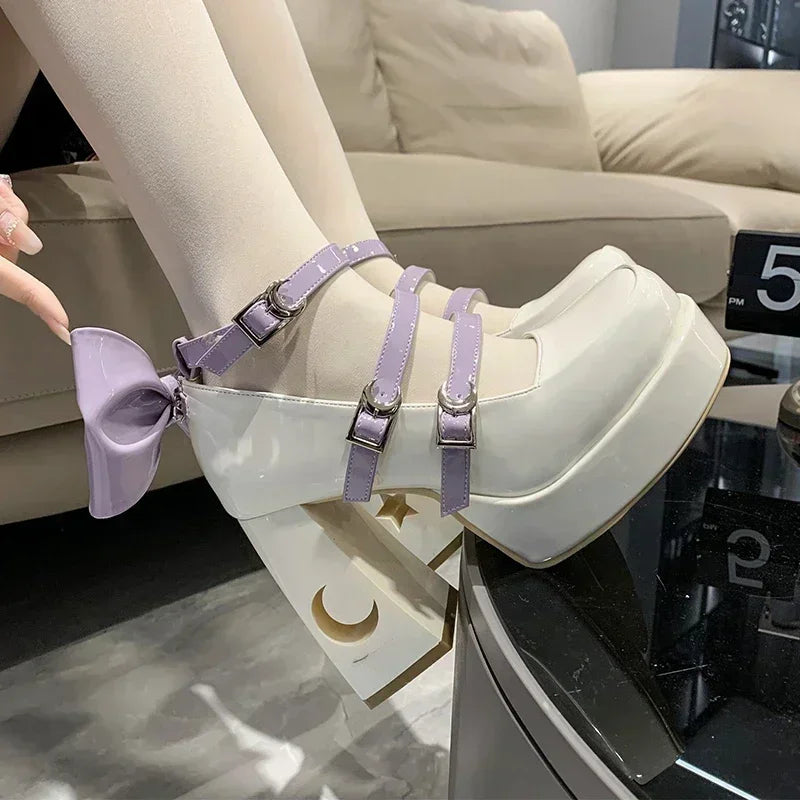 Spring Punk  Chunky Platform High Heels Pumps