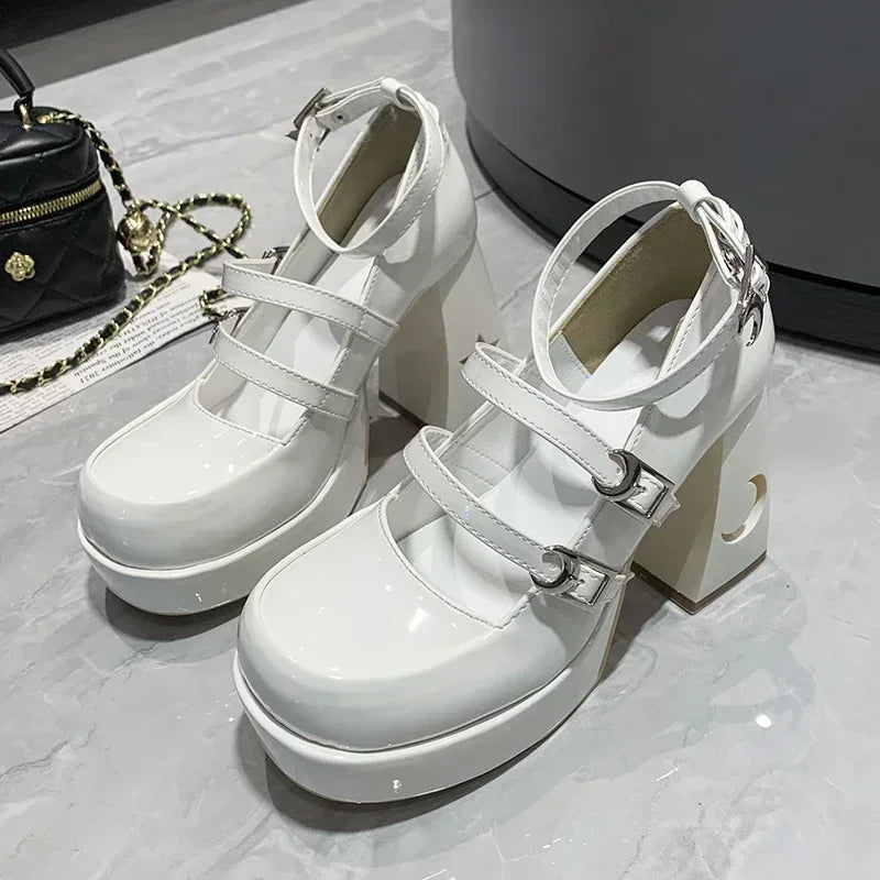 Spring Punk  Chunky Platform High Heels Pumps
