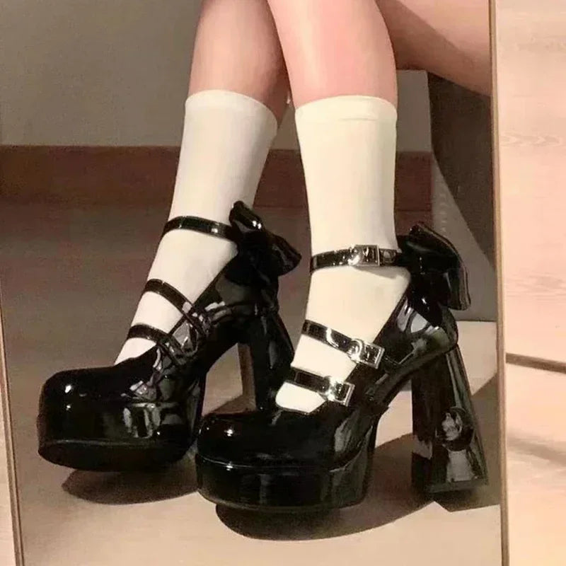 Spring Punk  Chunky Platform High Heels Pumps