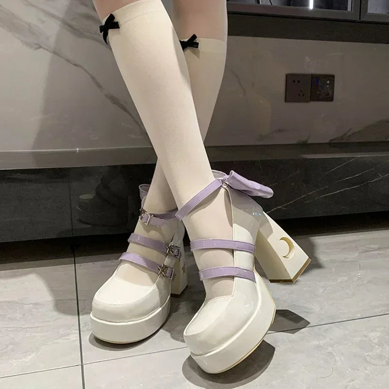 Spring Punk  Chunky Platform High Heels Pumps