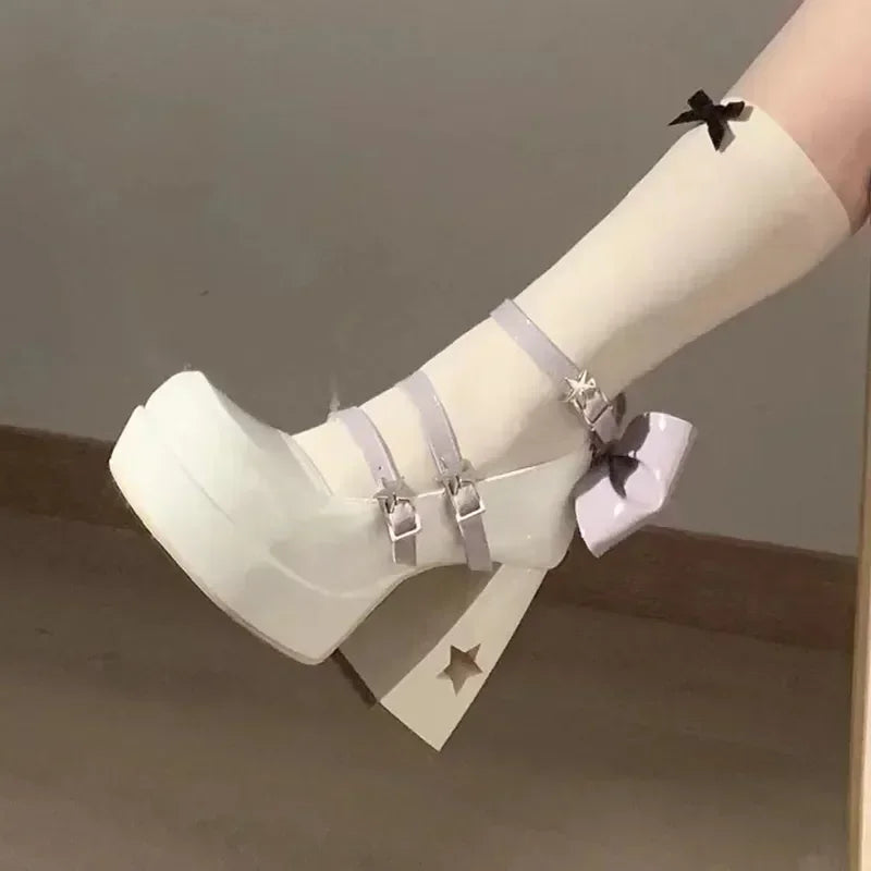 Spring Punk  Chunky Platform High Heels Pumps