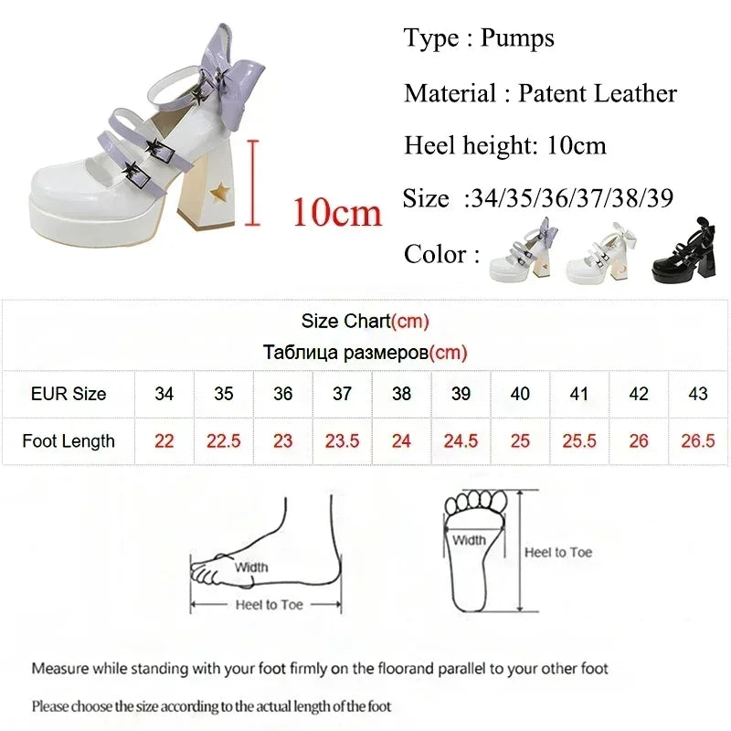 Spring Punk  Chunky Platform High Heels Pumps